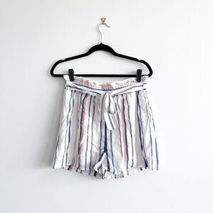 Magnolia // Striped womens shorts with tie // Size Large // EUC
